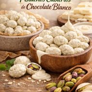 Pistachos con chocolate blanco